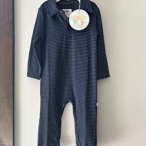 Little Sleepies Play Classic Navy Polo Romper